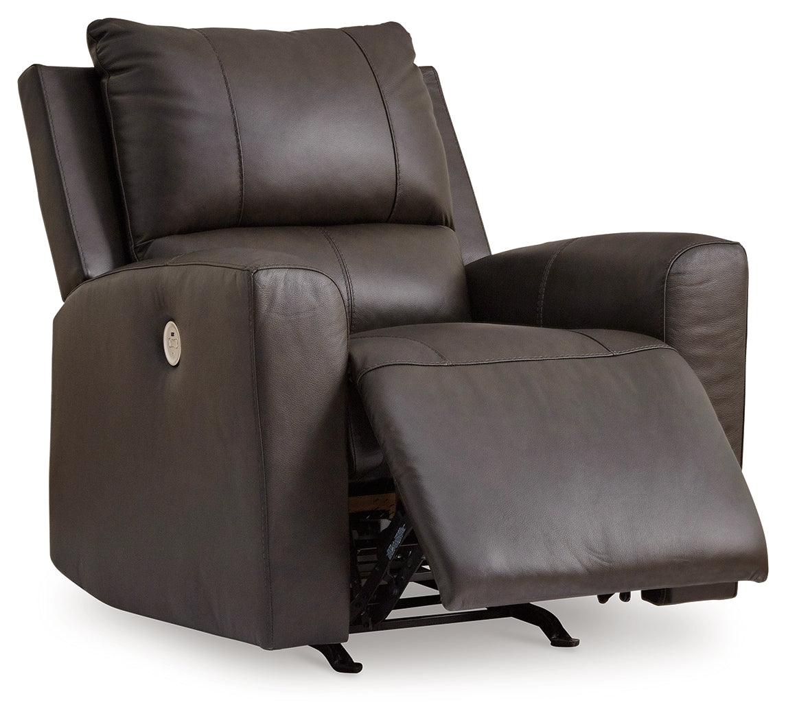 Boxmere Storm Leather Power Recliner by Ashley at Eve Furniture