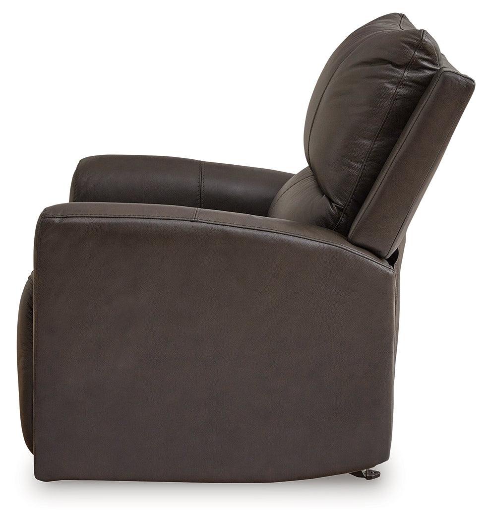 Boxmere Storm Leather Power Recliner by Ashley at Eve Furniture