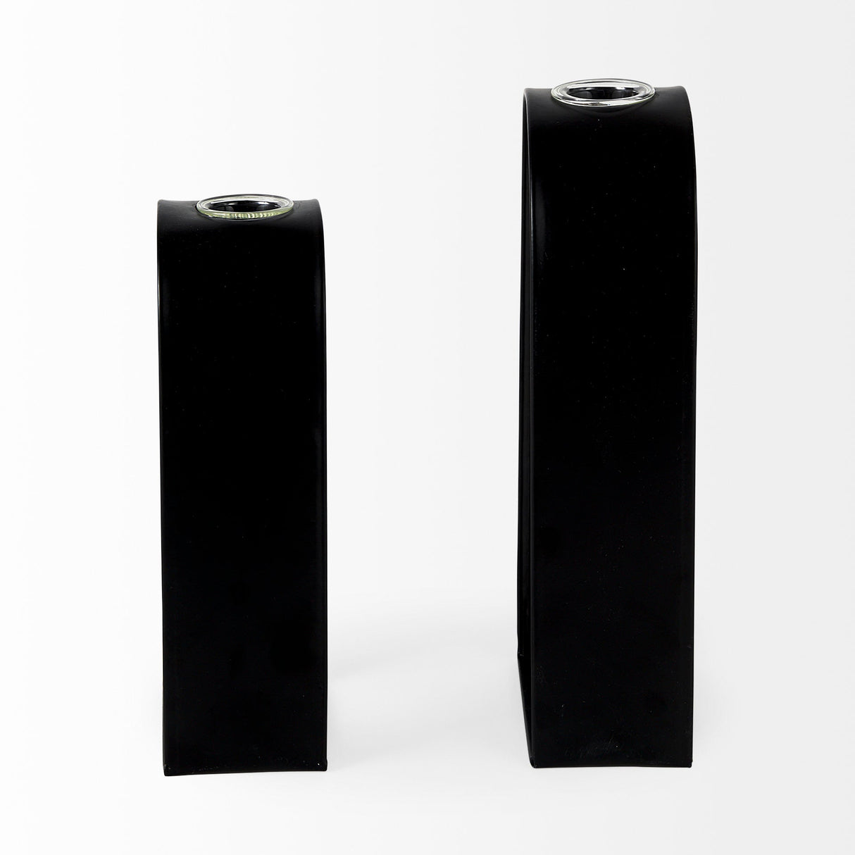 Boyer 5.1L x 3.0W x 12.0H Black Metal W/Glass Set of Two Test Tube Decorative Objects by Mercana at Eve Furniture