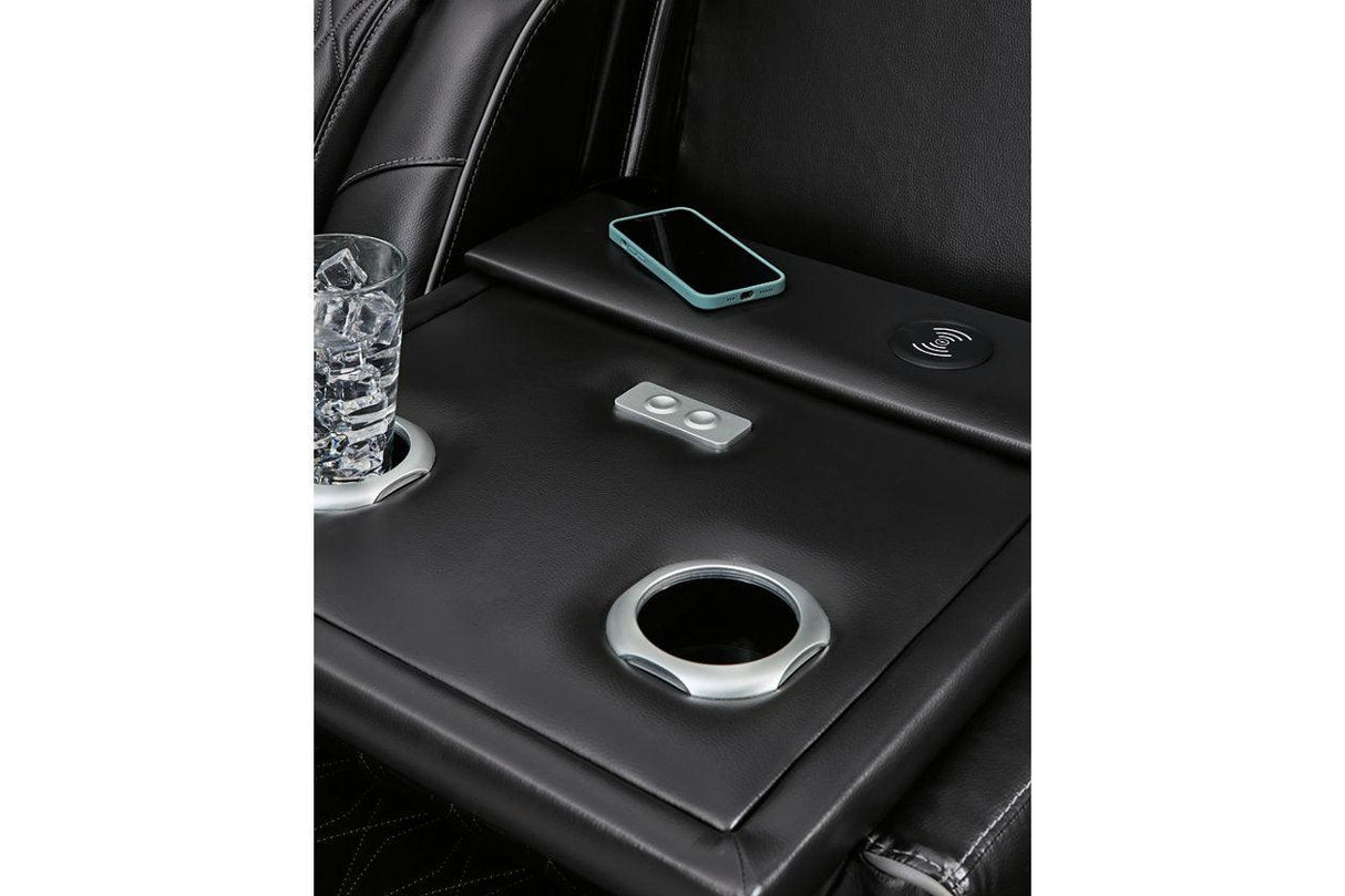 Boyington Black Power Reclining Sofa & Loveseat by Ashley at Eve Furniture