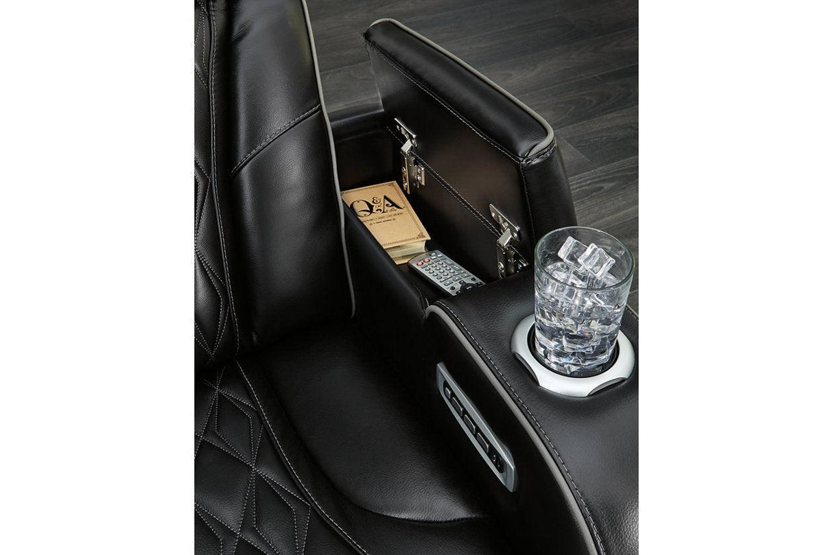 Boyington Black Power Reclining Sofa & Loveseat by Ashley at Eve Furniture