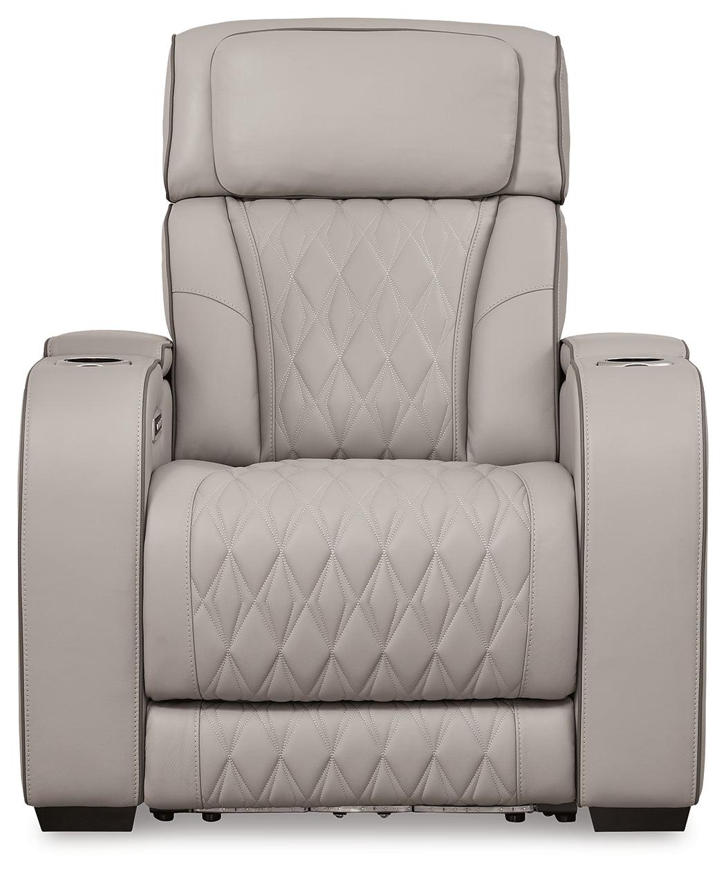 Boyington Gray Power Recliner by Ashley at Eve Furniture