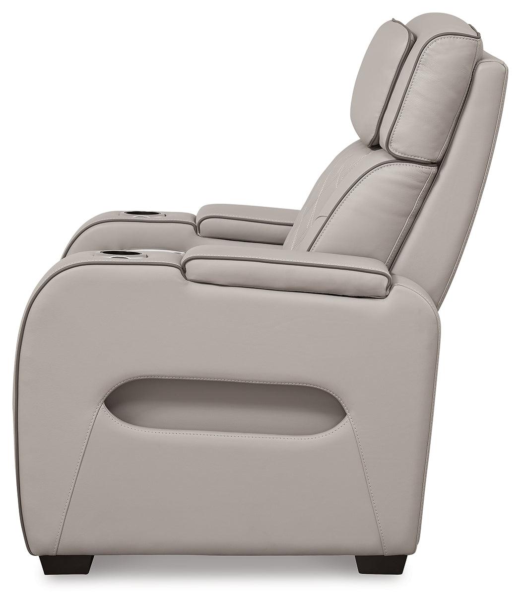 Boyington Gray Power Recliner by Ashley at Eve Furniture