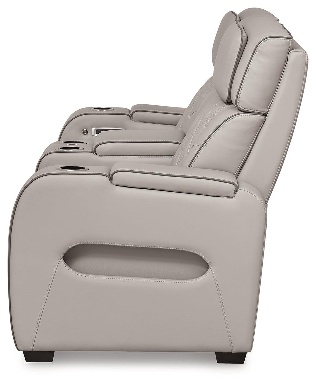 Boyington Gray Power Reclining Loveseat by Ashley at Eve Furniture