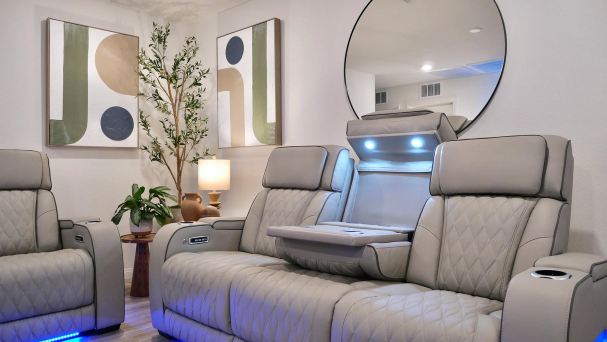 Boyington Gray Power Reclining Sofa & Loveseat by Ashley at Eve Furniture