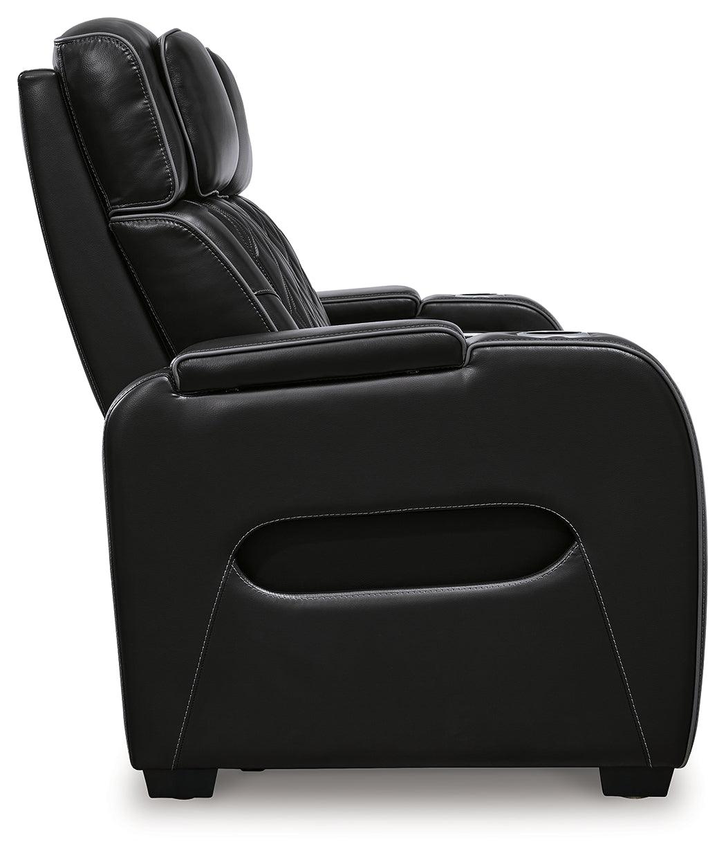Boyington Black Power Reclining Sofa by Ashley at Eve Furniture