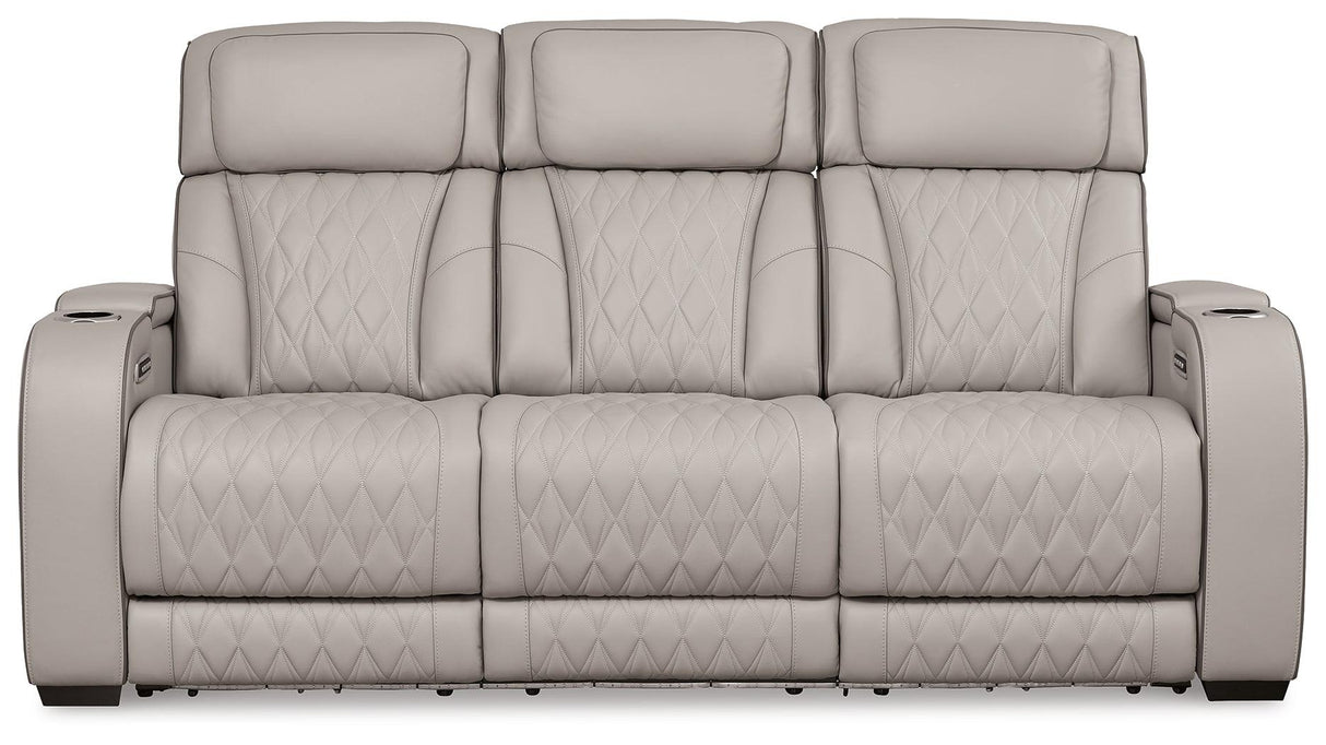 Boyington Gray Power Reclining Sofa by Ashley at Eve Furniture