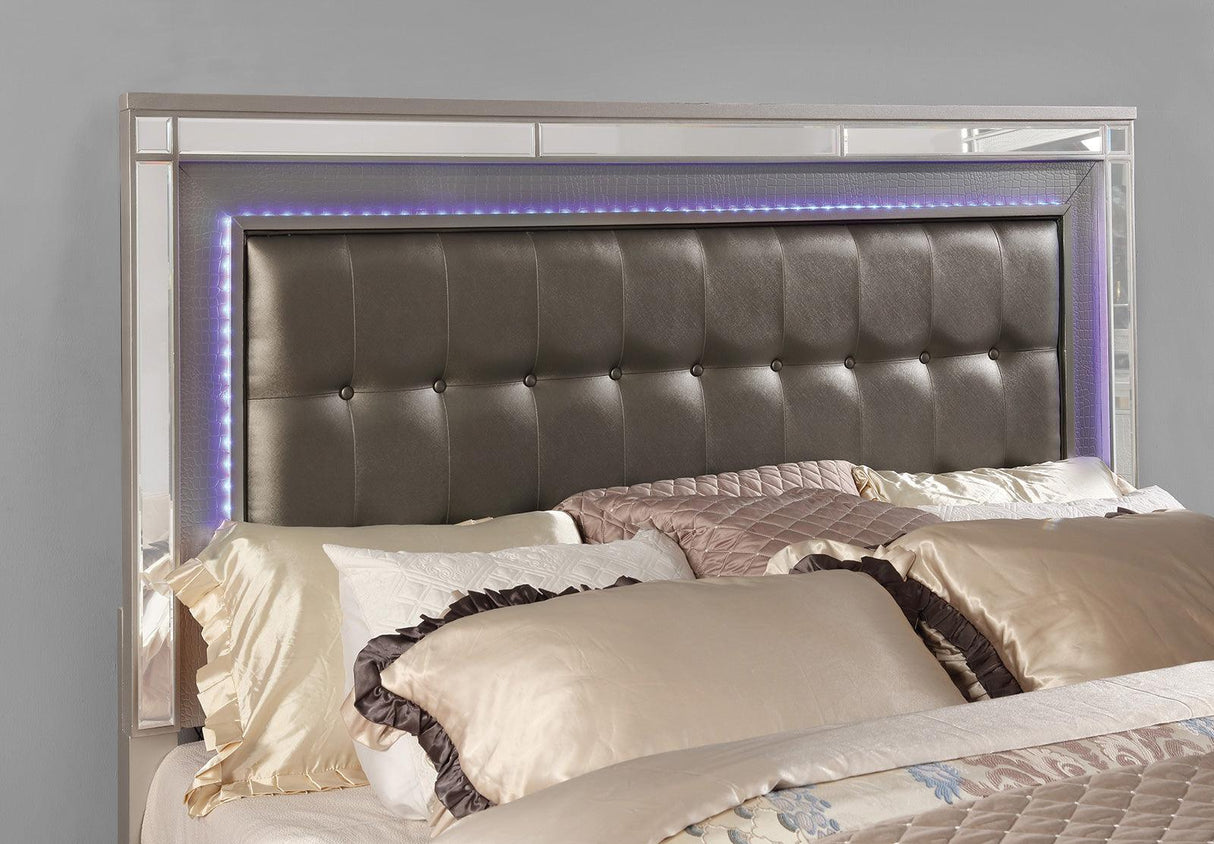 Brachium Silver LED King Bed by Furniture of America at Eve Furniture