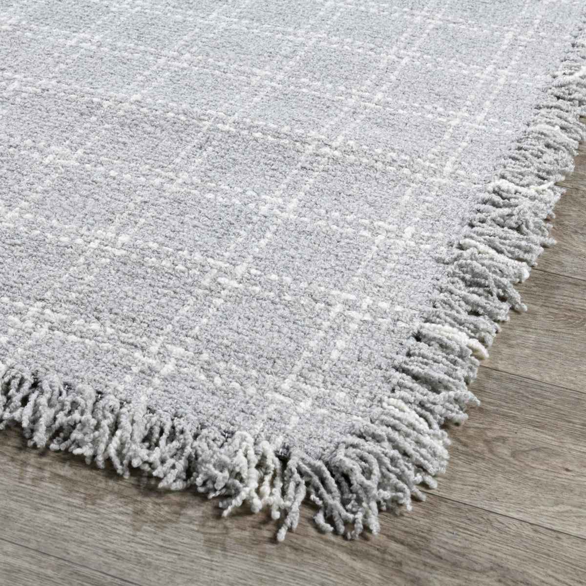 Bradbury Check Pearl/Gray Wool Rug by Classic Home at Eve Furniture