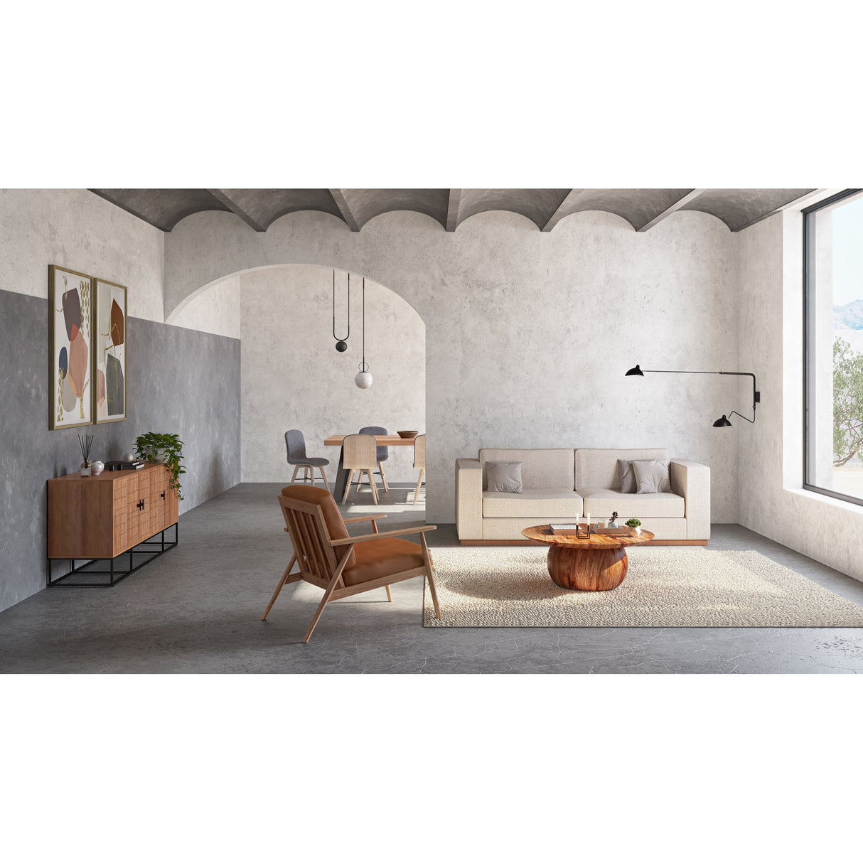 Bradbury Natural Coffee Table by MOES at Eve Furniture