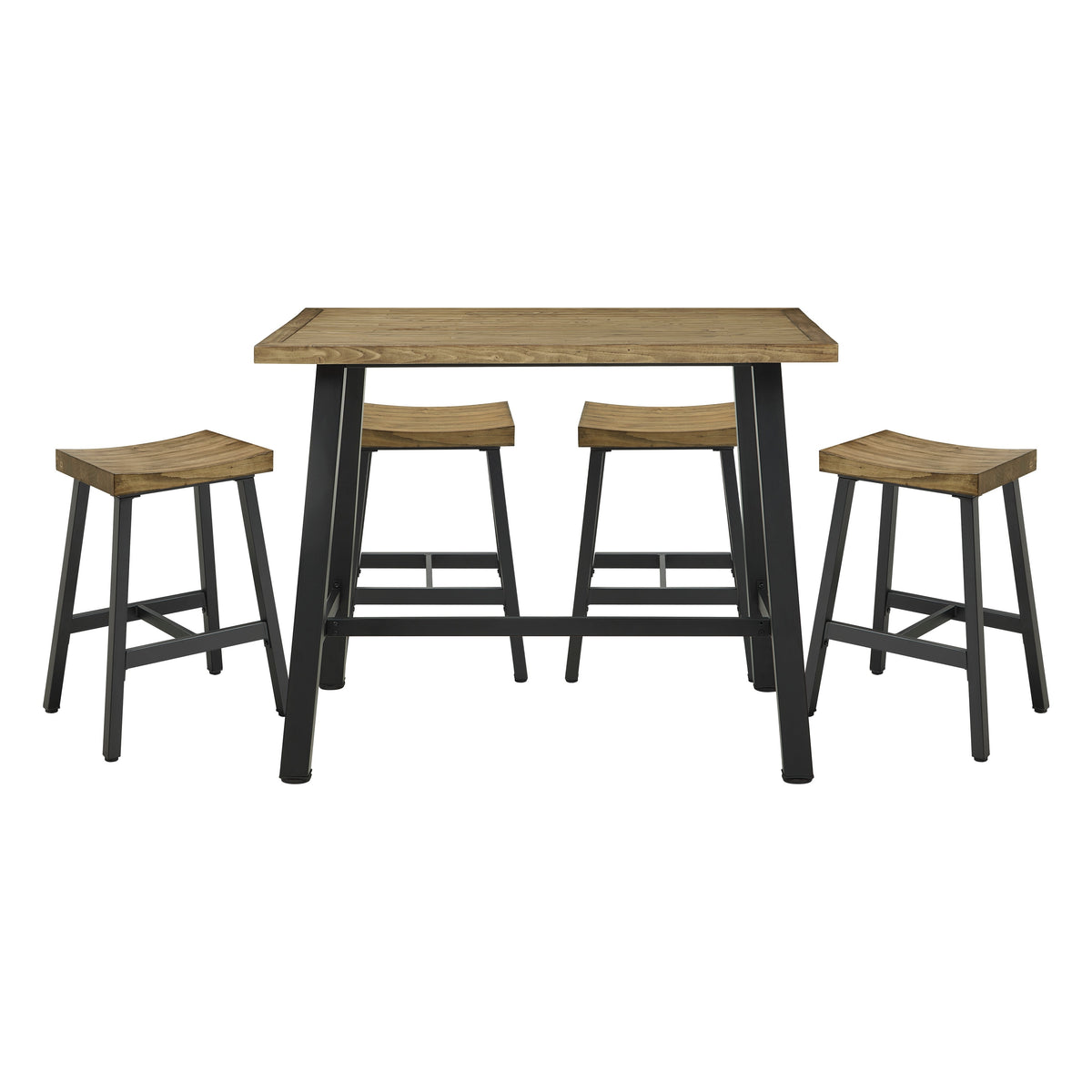 Braddock Brown/Black 5-Piece Counter Height Set by Homelegance at Eve Furniture