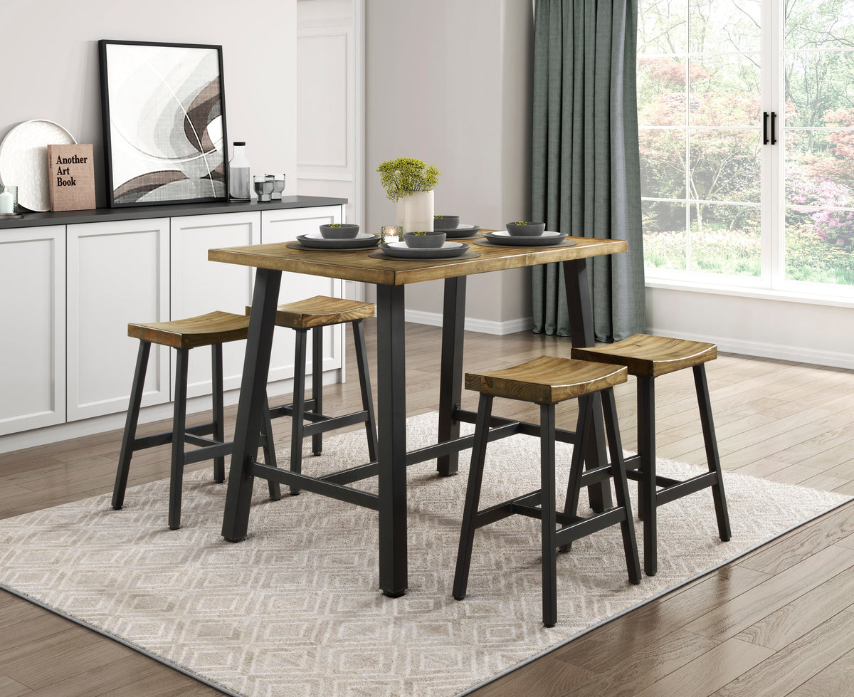 Braddock Brown/Black Counter Height Table by Homelegance at Eve Furniture