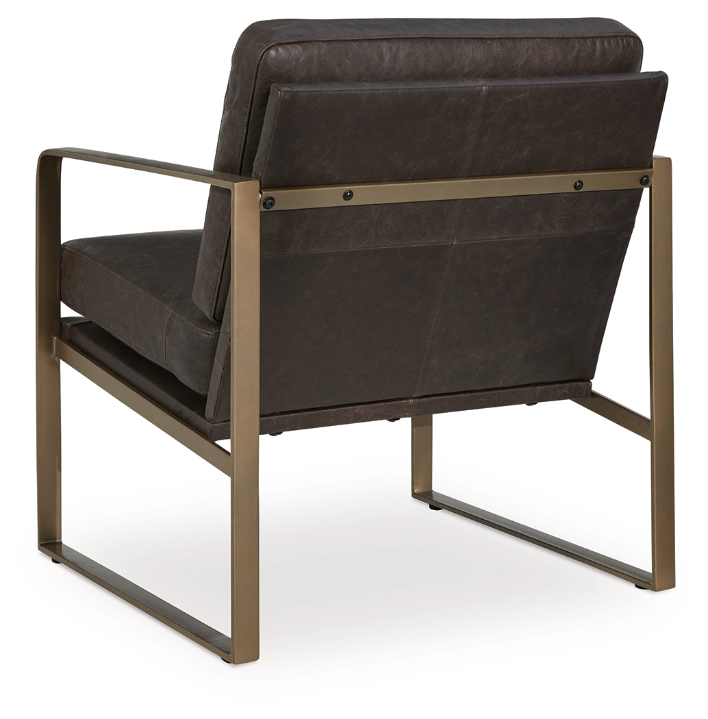 Bradett Dark Brown/Gold Finish Accent Chair by Ashley at Eve Furniture