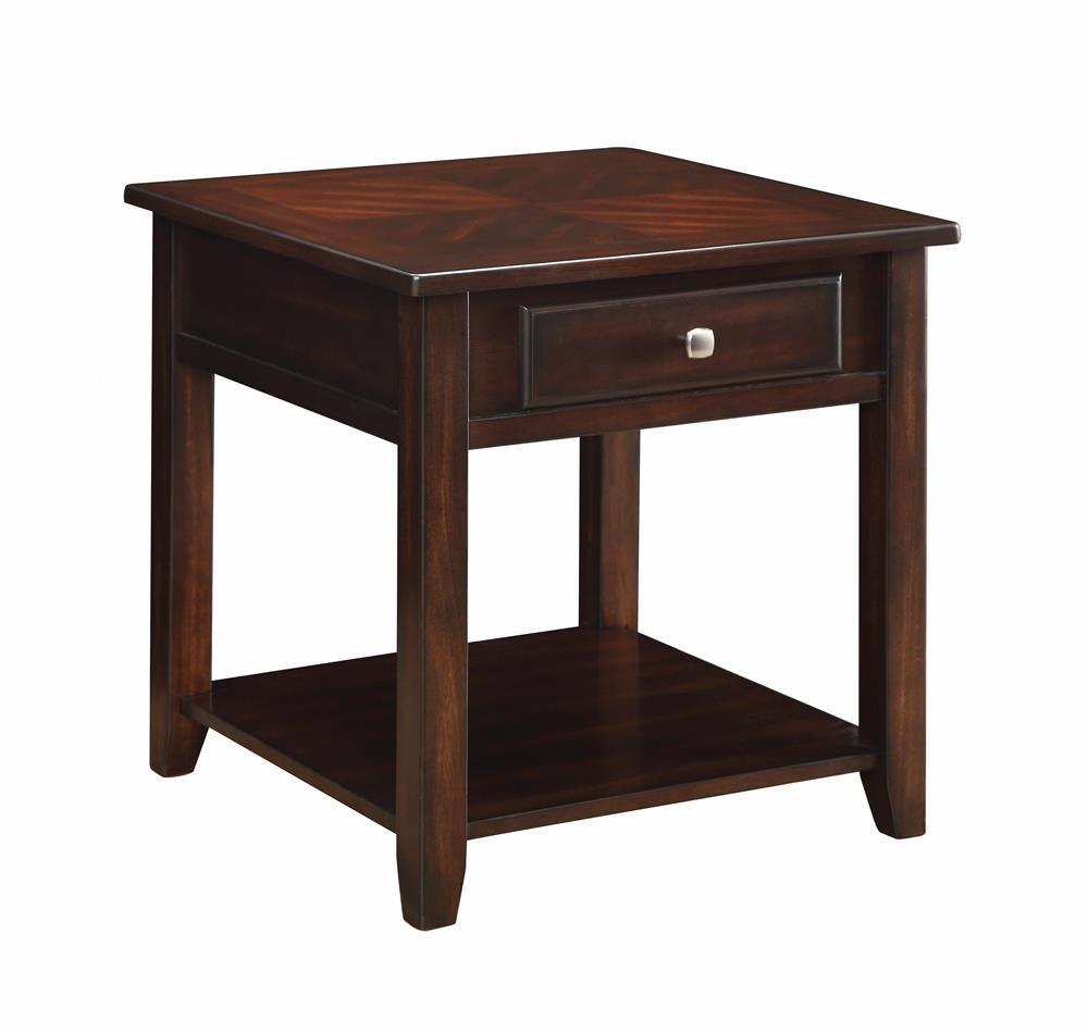 Bradford Walnut Square 1-Shelf End Table by Coaster at Eve Furniture
