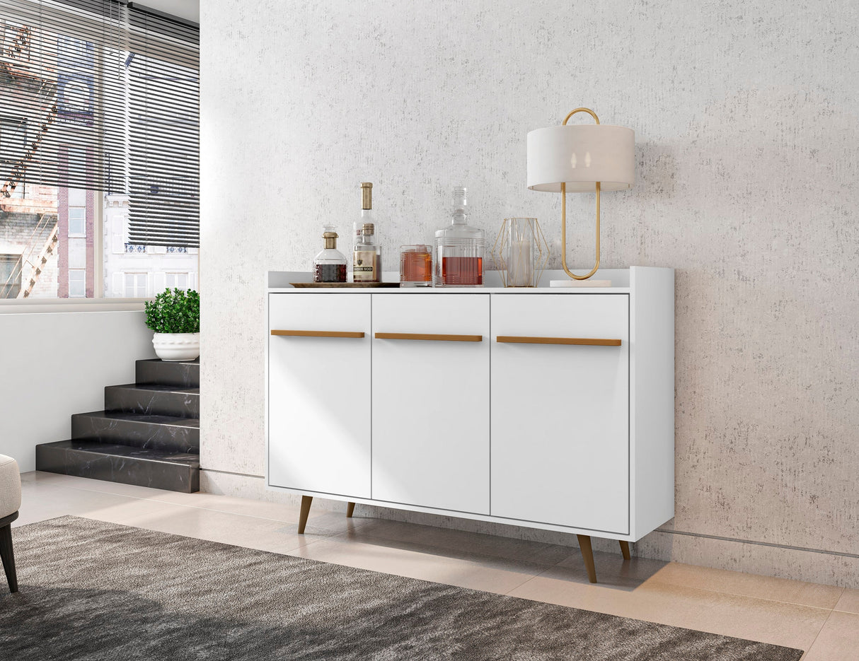 Bradley 53.54 Buffet Stand in White by Manhattan Comfort at Eve Furniture