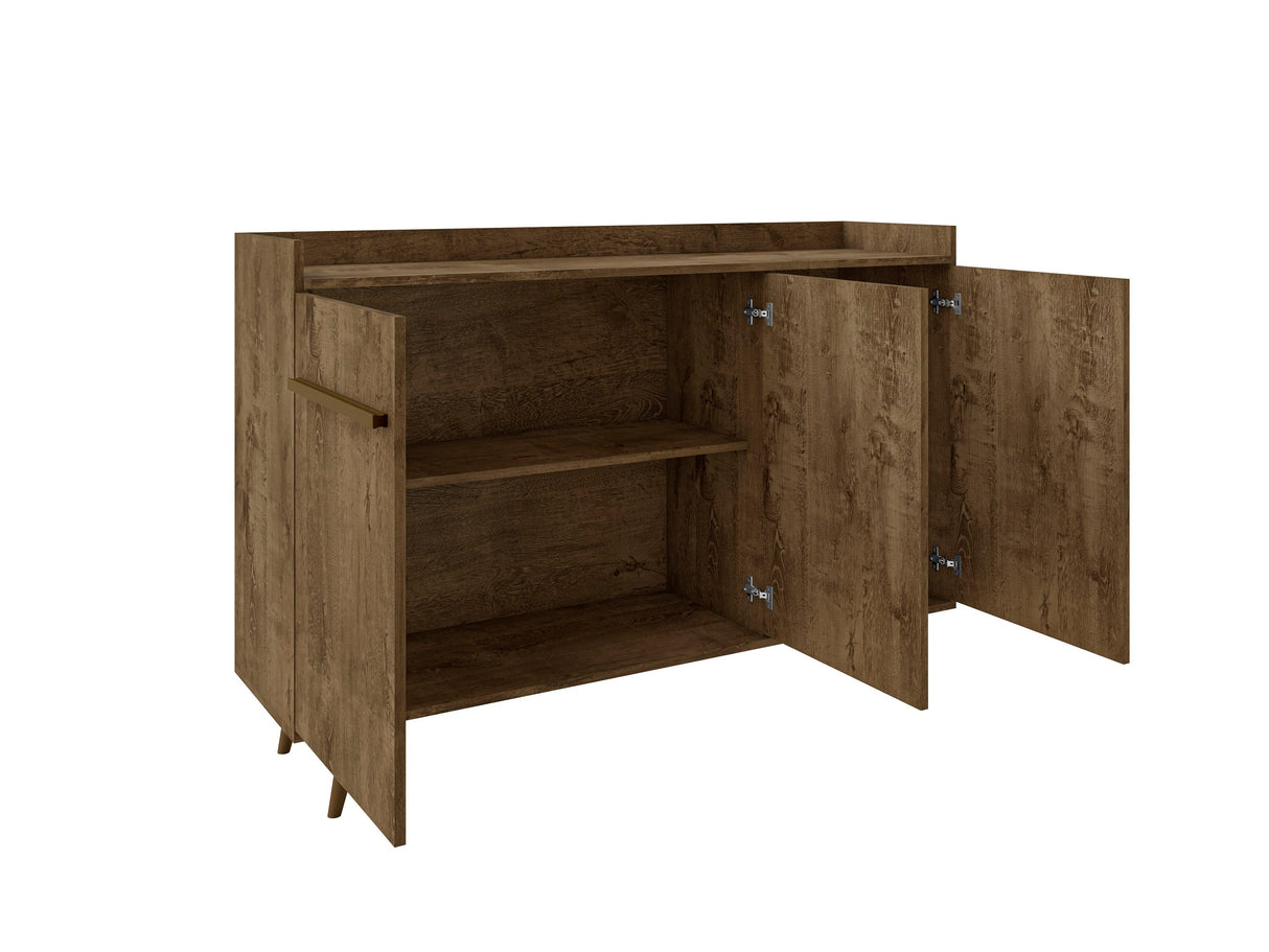 Bradley 53.54 Stand Buffet in Rustic Brown by Manhattan Comfort at Eve Furniture