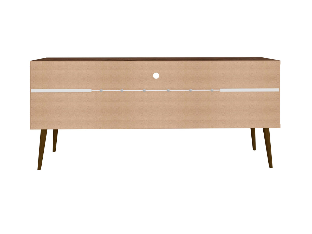 Bradley 62.99 TV Stand in Rustic Brown and White by Manhattan Comfort at Eve Furniture