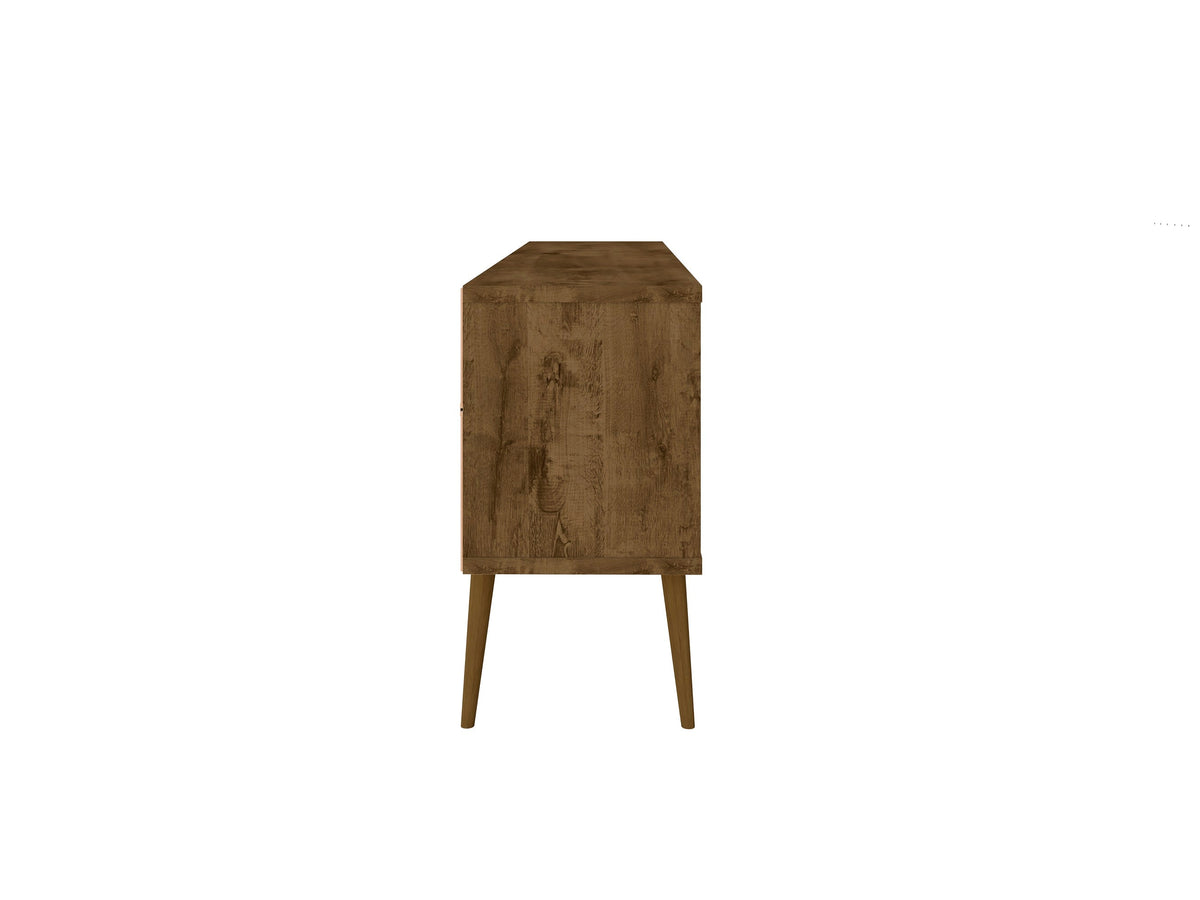 Bradley 62.99 TV Stand in Rustic Brown and White by Manhattan Comfort at Eve Furniture