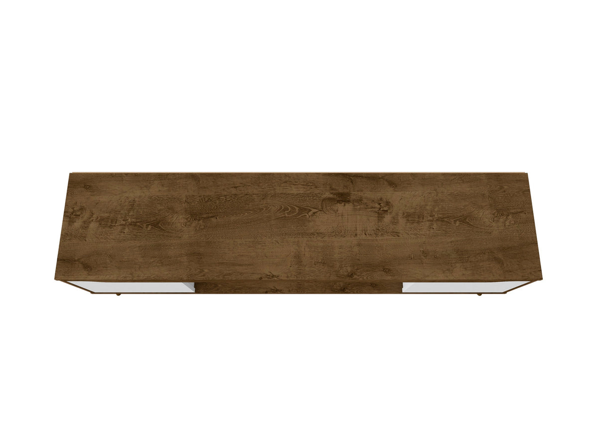 Bradley 62.99 TV Stand in Rustic Brown and White by Manhattan Comfort at Eve Furniture