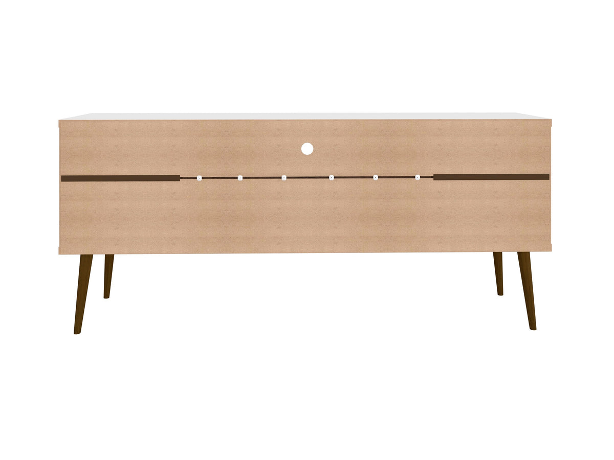 Bradley 62.99 TV Stand in White and Rustic Brown by Manhattan Comfort at Eve Furniture