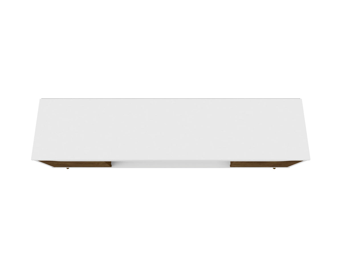 Bradley 62.99 TV Stand in White and Rustic Brown by Manhattan Comfort at Eve Furniture