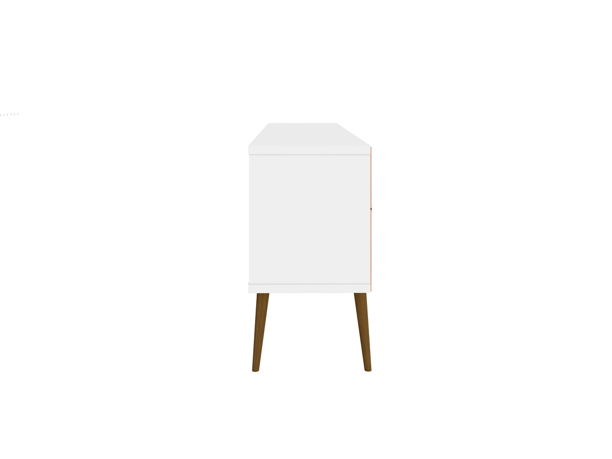 Bradley 62.99 TV Stand in White by Manhattan Comfort at Eve Furniture