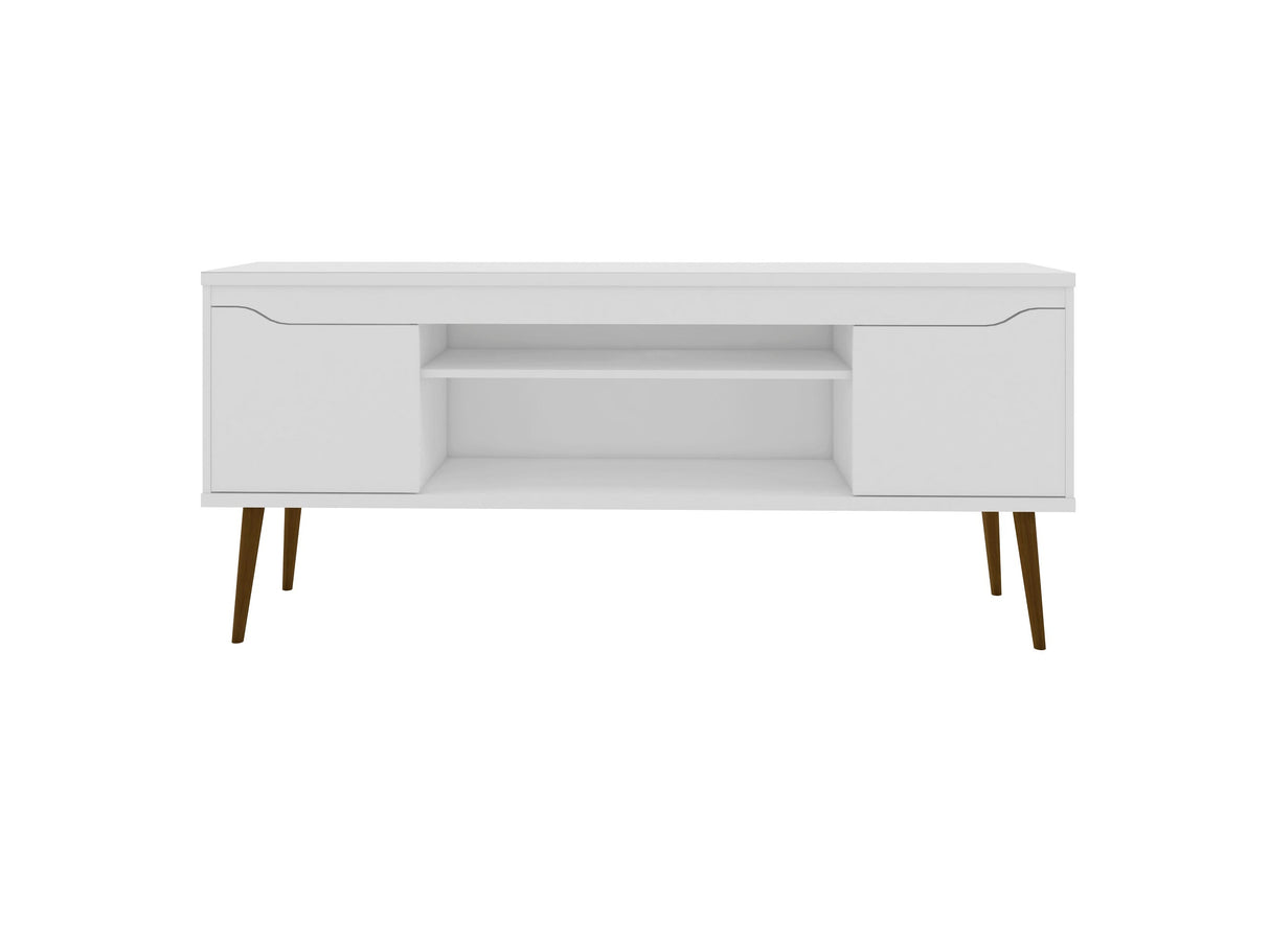 Bradley 62.99 TV Stand in White by Manhattan Comfort at Eve Furniture