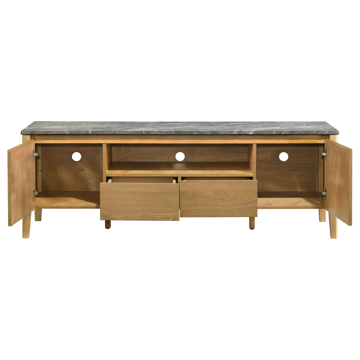 Bradley Grey/Natural 63-inch 2-Door SmartTop TV Stand by Coaster at Eve Furniture