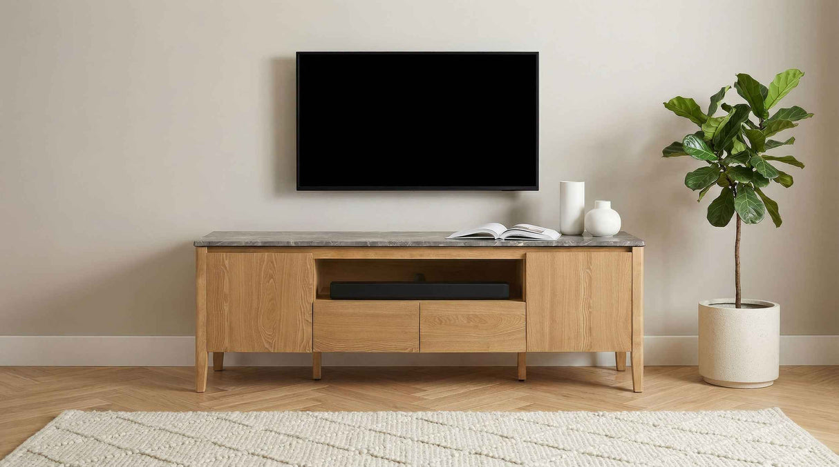 Bradley Grey/Natural 63-inch 2-Door SmartTop TV Stand by Coaster at Eve Furniture