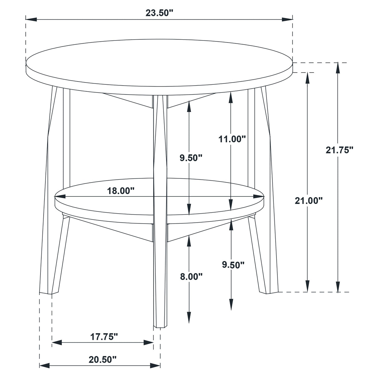 Bradley Grey/Natural Round SmartTop End Side Table by Coaster at Eve Furniture