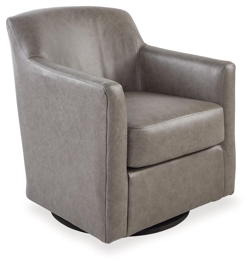 Bradney Fossil Swivel Accent Chair by Ashley at Eve Furniture