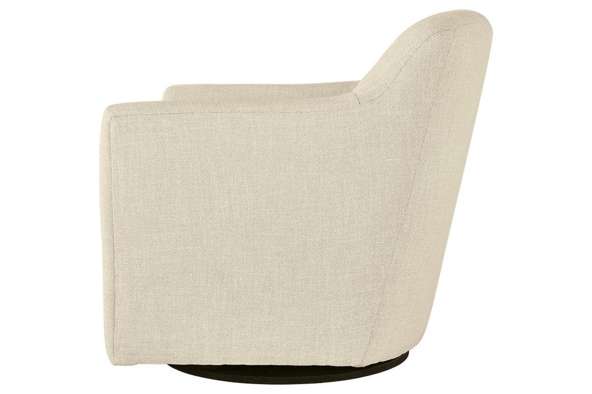 Bradney Linen Swivel Accent Chair by Ashley at Eve Furniture