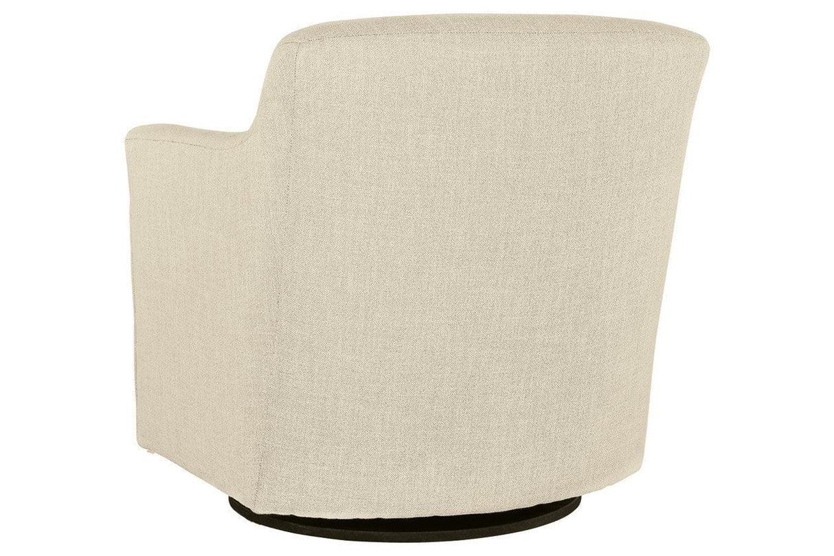 Bradney Linen Swivel Accent Chair by Ashley at Eve Furniture