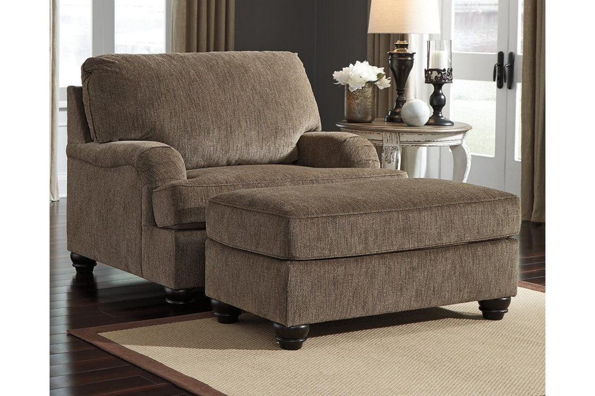 Braemar Brown Ottoman by Ashley at Eve Furniture
