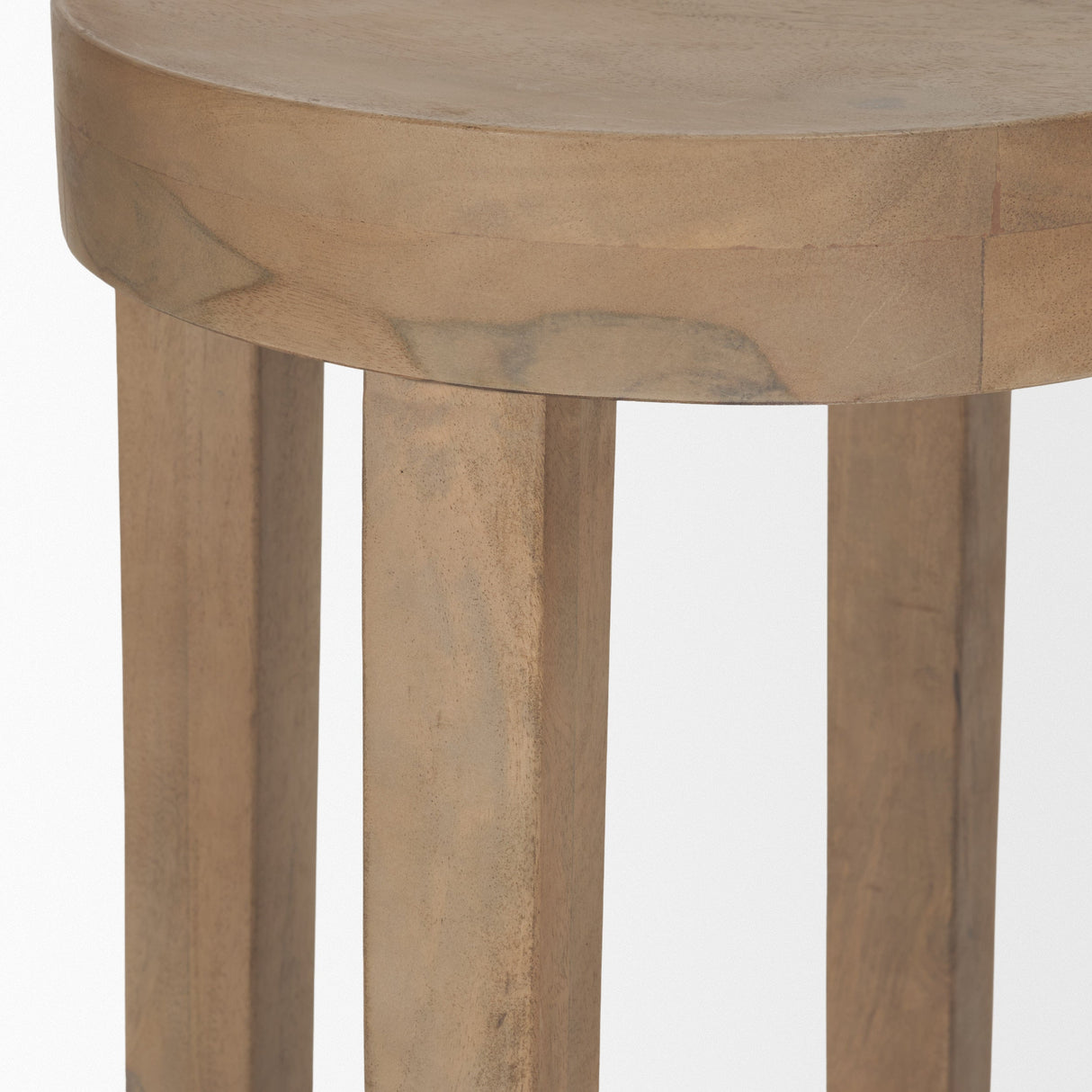 Brahma 26" Total Height White Washed Wood Stool by Mercana at Eve Furniture