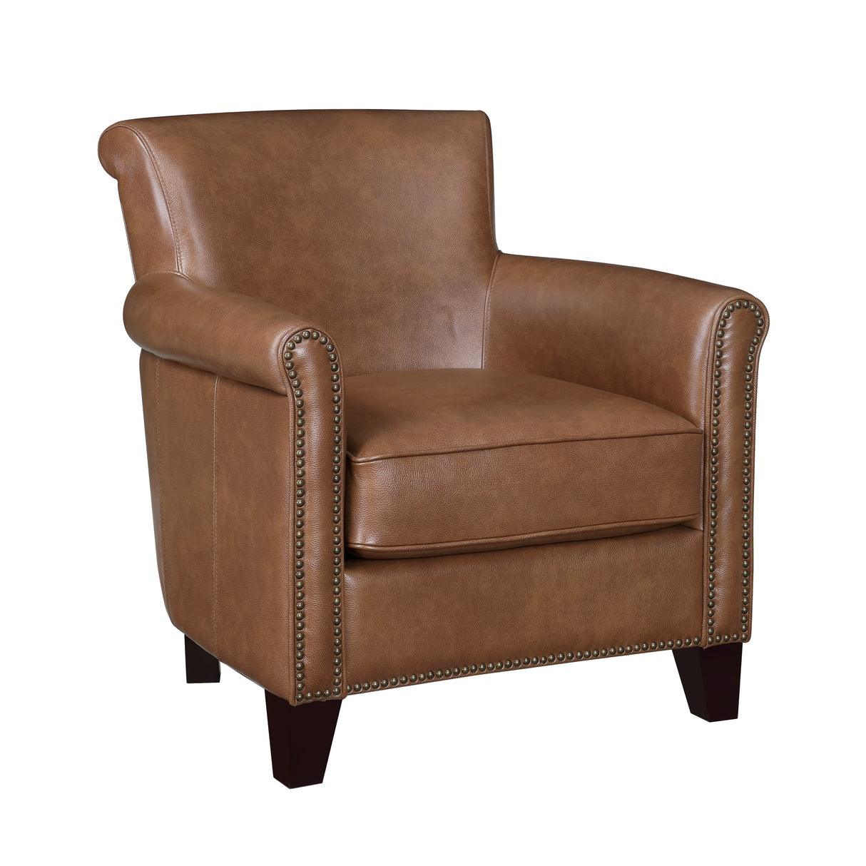 Braintree Brown Top-Grain Leather Accent Chair by Homelegance at Eve Furniture