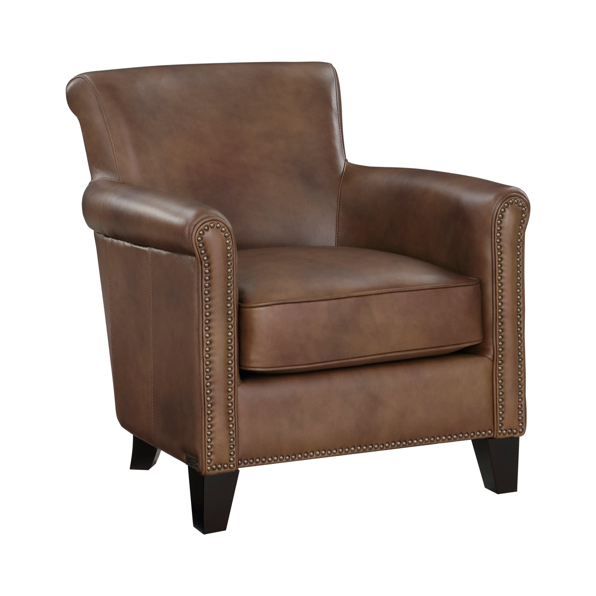 Braintree Brown Top-Grain Leather Accent Chair by Homelegance at Eve Furniture