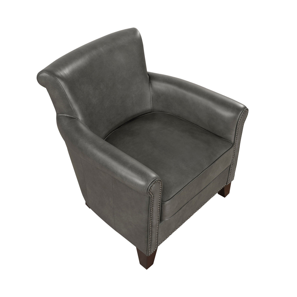 Braintree Gray Top-Grain Leather Accent Chair by Homelegance at Eve Furniture