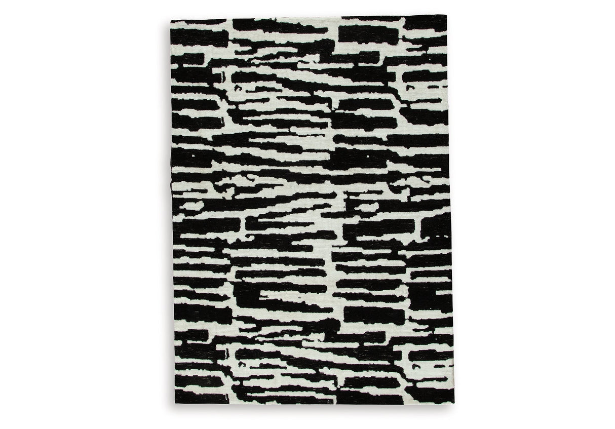 Bramshaw Black/Ivory Medium Rug by Ashley at Eve Furniture