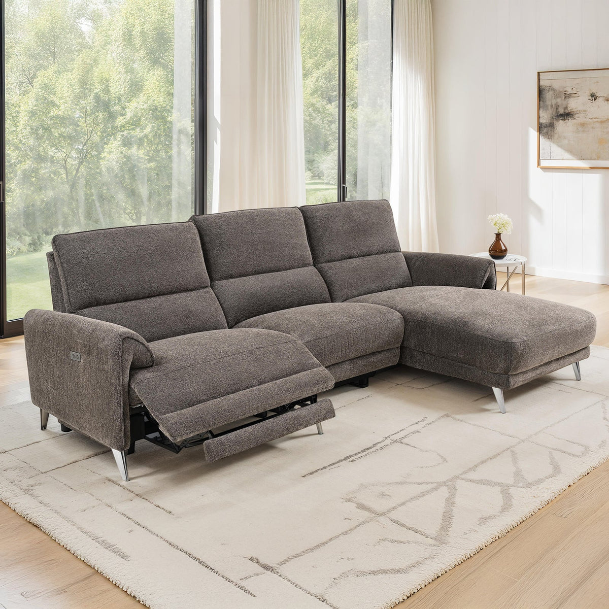 Brande Brown Power Sectional with Right Chaise by Furniture of America at Eve Furniture