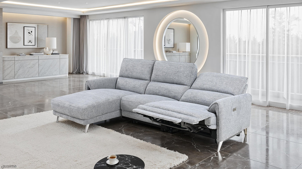 Brande Gray Power Sectional with Left Chaise by Furniture of America at Eve Furniture