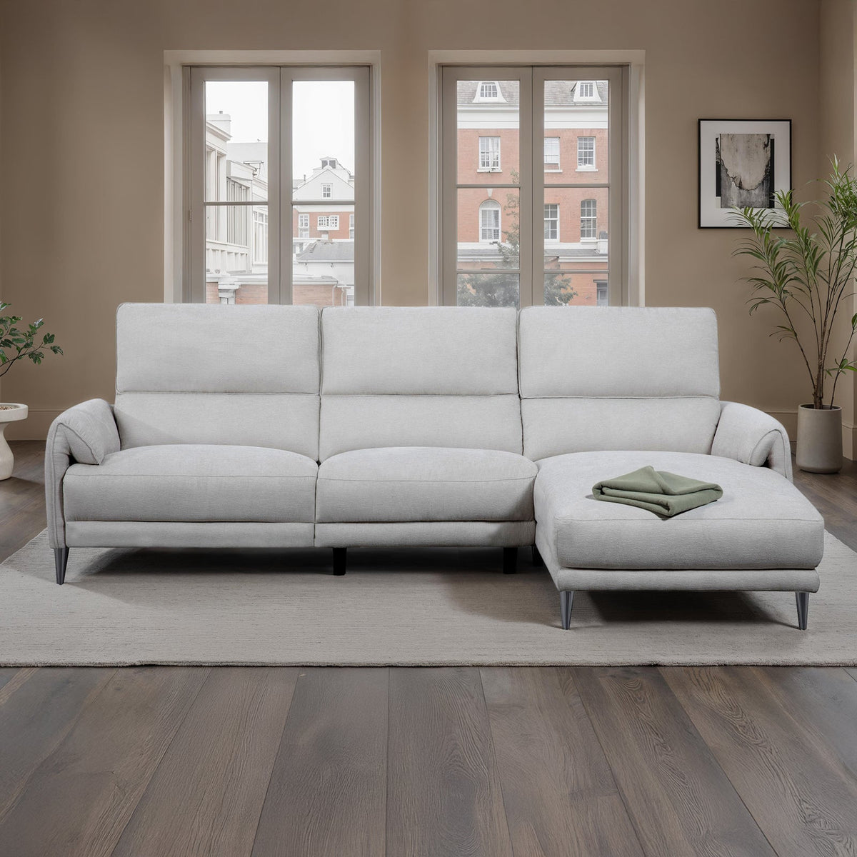 Brande Light Gray Power Sectional with Right Chaise by Furniture of America at Eve Furniture