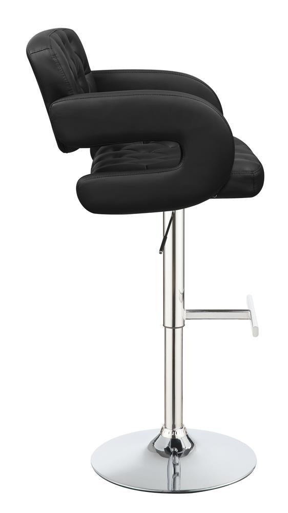 Brandi Black and Chrome 29" Adjustable Height Bar Stool by Coaster at Eve Furniture