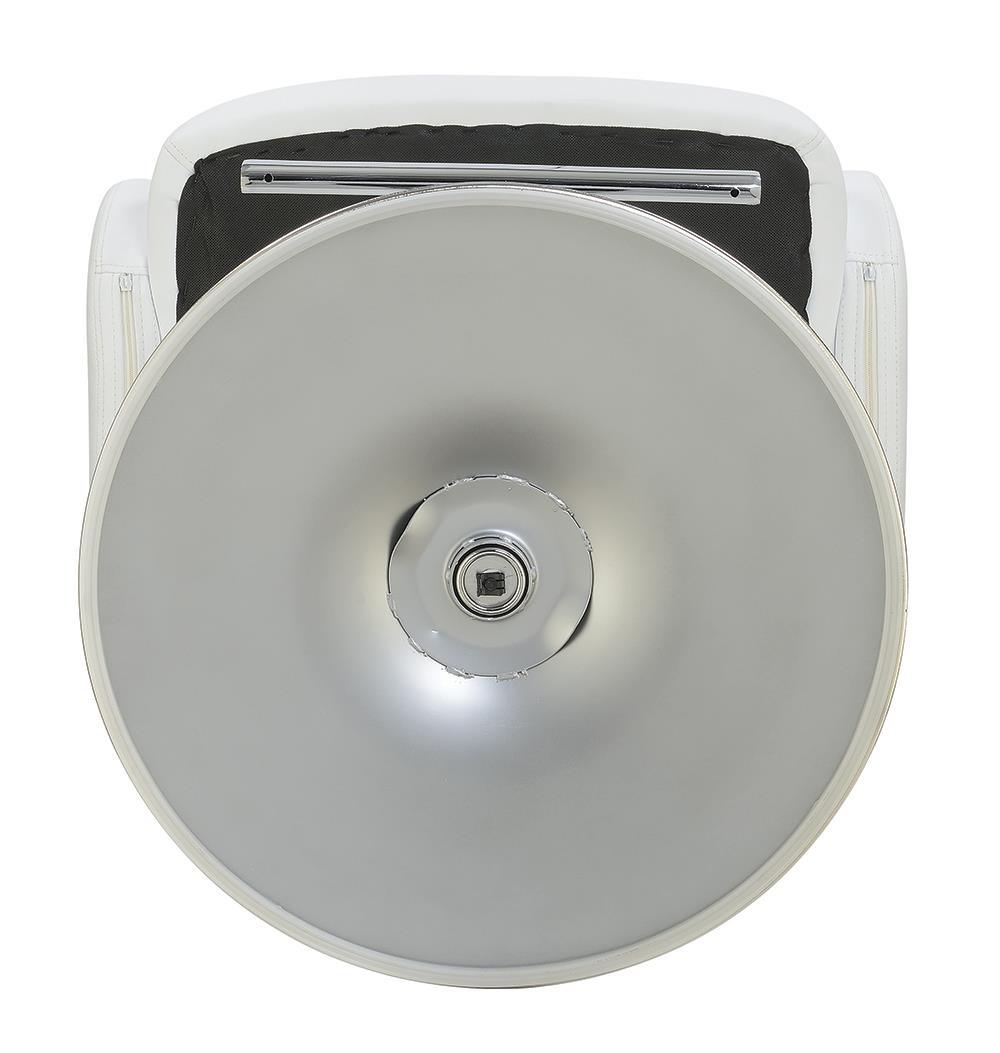 Brandi Chrome and White 29" Adjustable Height Bar Stool by Coaster at Eve Furniture