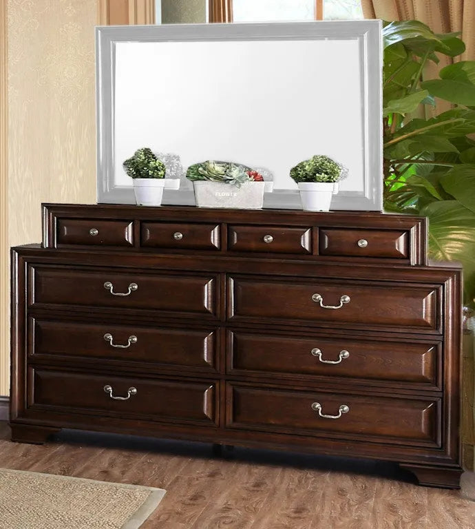 Brandt Brown Cherry 4-Piece Queen Bedroom Set by Furniture of America at Eve Furniture