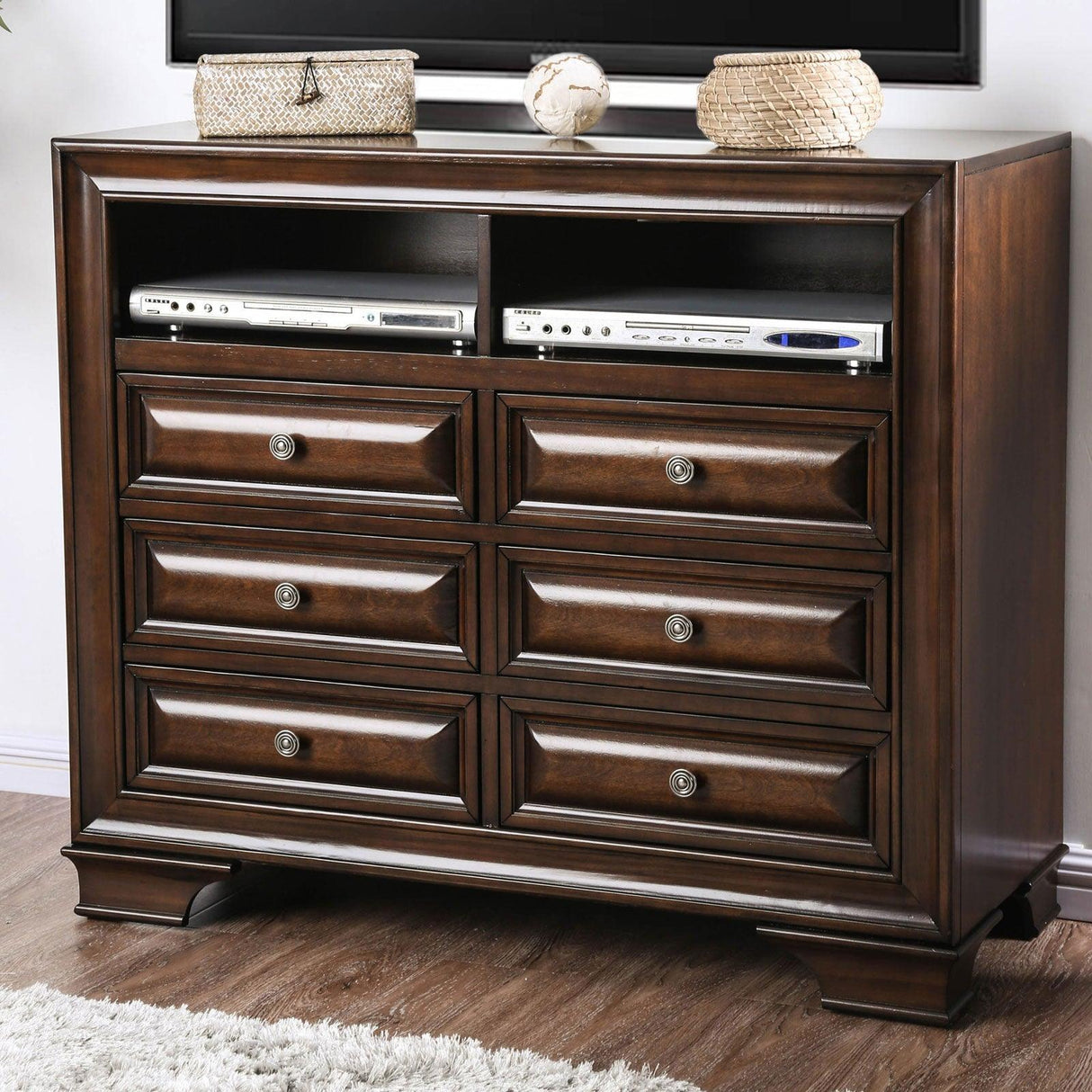 Brandt Brown Cherry Media Chest by Furniture of America at Eve Furniture
