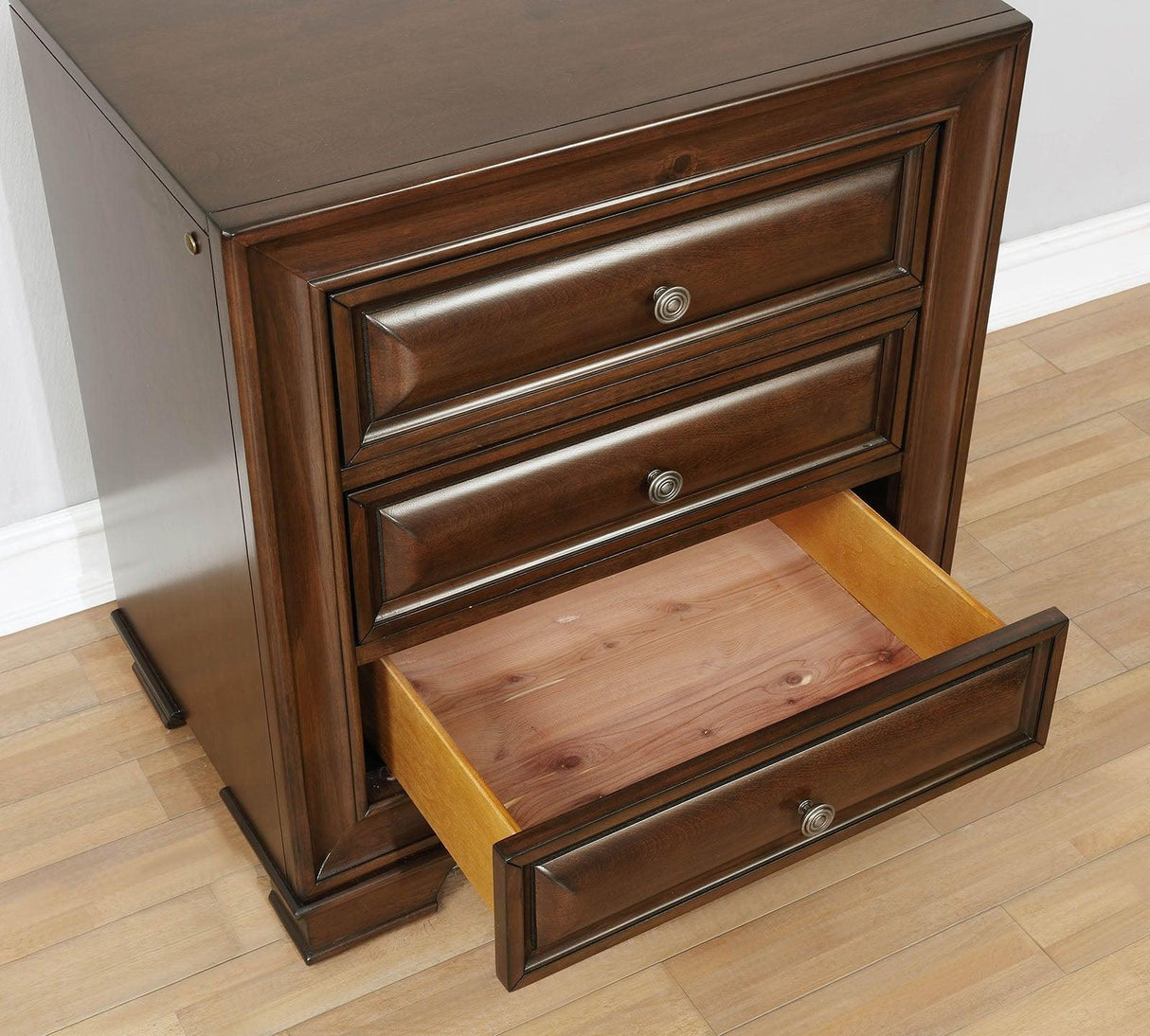 Brandt Brown Cherry Night Stand by Furniture of America at Eve Furniture