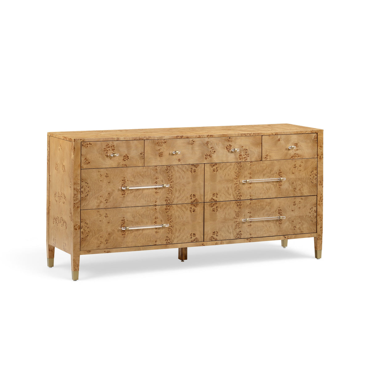 Brandyss 62" Burl 7-Drawer Dresser by TOV Furniture at Eve Furniture