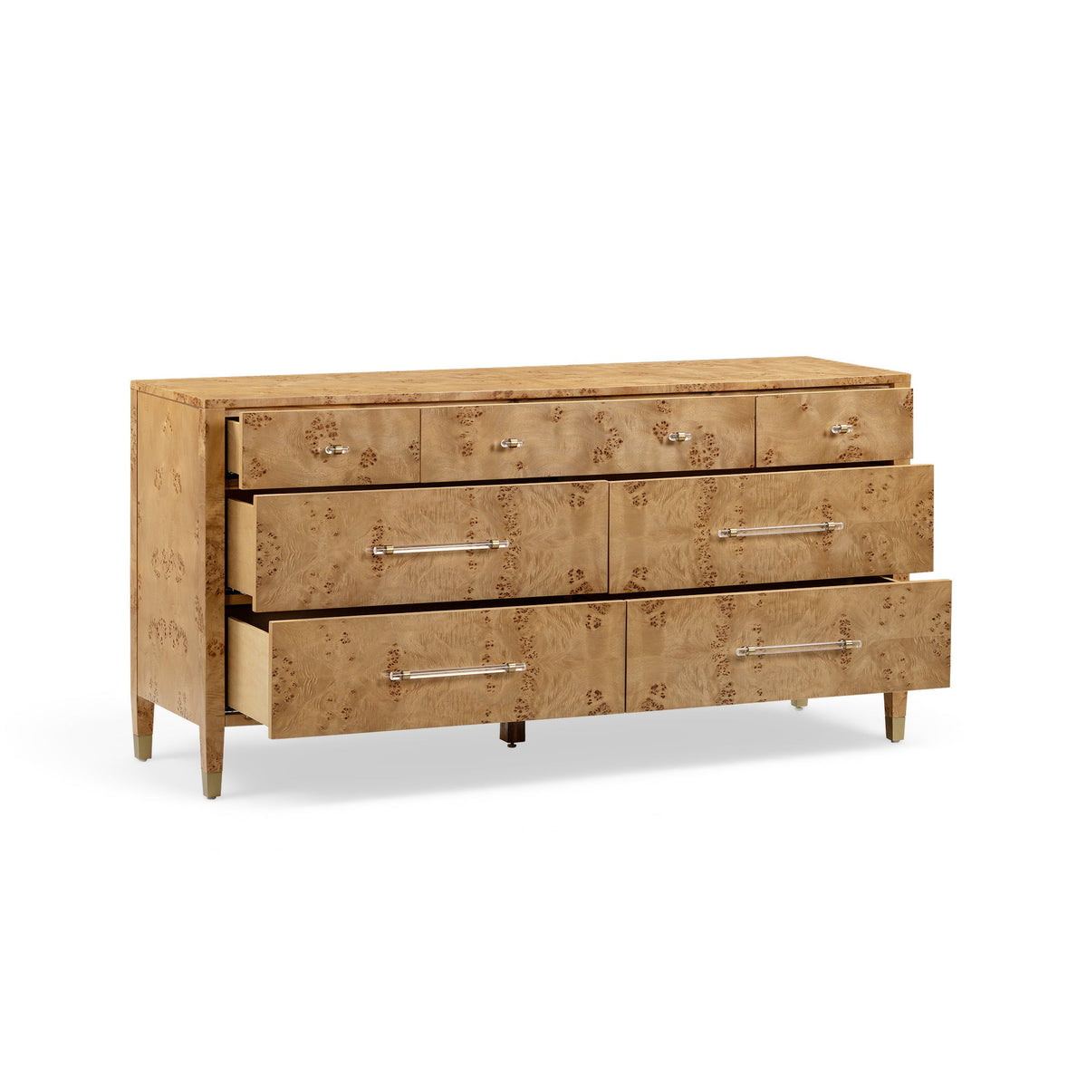 Brandyss 62" Burl 7-Drawer Dresser by TOV Furniture at Eve Furniture