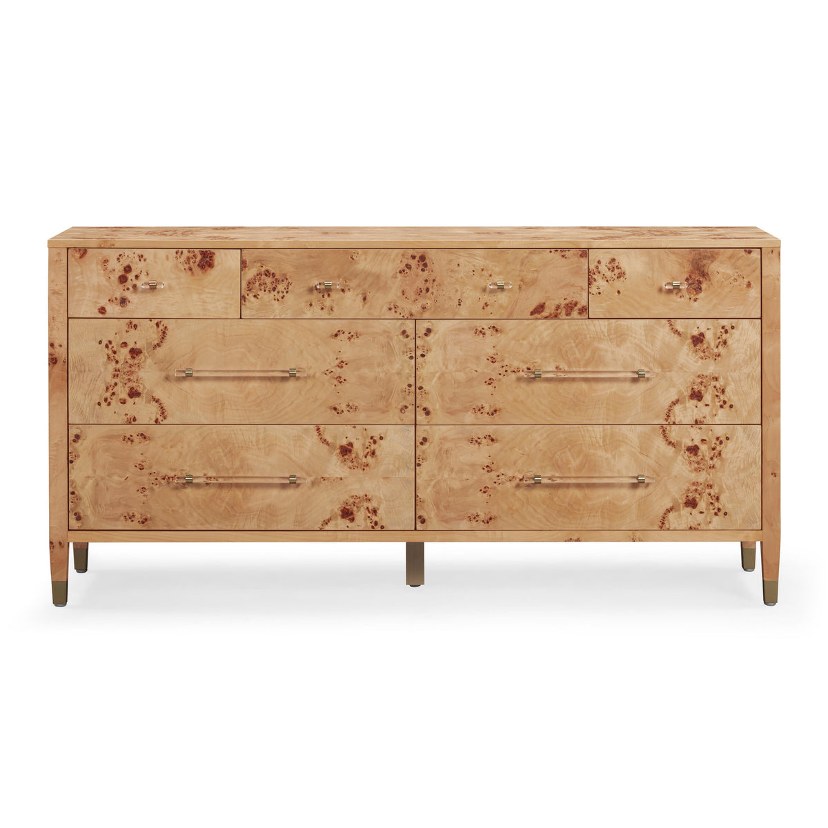 Brandyss 62" Burl 7-Drawer Dresser by TOV Furniture at Eve Furniture